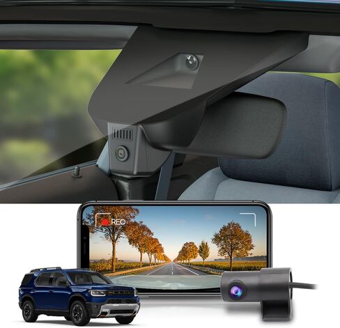 FITCAMX FRONT 4K+REAR 1080P DASH CAM لعام 2026 هوندا جواز سفر (HD2-D4100) RTL Trailsport Touring Blackout Elite ، OEM Look ، Video HD Dual in Kuwait