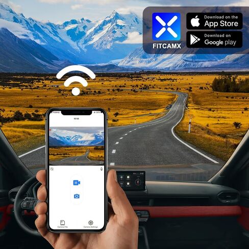 FITCAMX FRONT 4K+REAR 1080P DASH CAM لعام 2026 هوندا جواز سفر (HD2-D4100) RTL Trailsport Touring Blackout Elite ، OEM Look ، Video HD Dual in Kuwait
