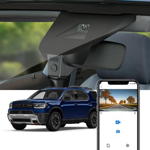 FITCAMX FRONT 4K+REAR 1080P DASH CAM لعام 2026 هوندا جواز سفر (HD2-D4100) RTL Trailsport Touring Blackout Elite ، OEM Look ، Video HD Dual in Kuwait