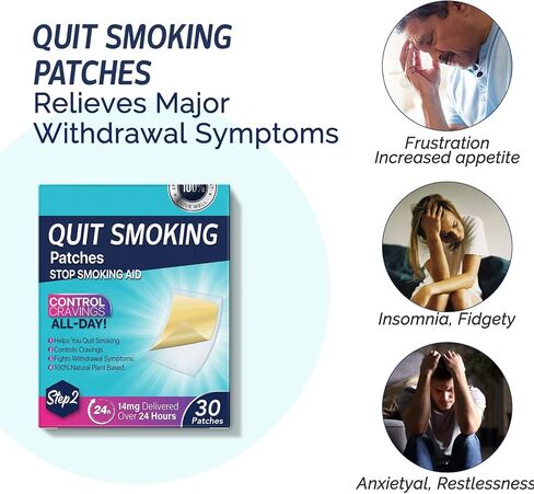 Quit Smoking Patches, Step 1 to Quit Smoking, Nicotine Transdermal System Patch, Smoking Aid to Help Quit Smoking 30 Patches. in Kuwait