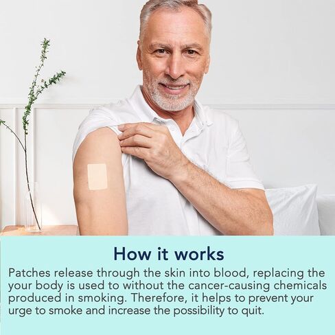 Quit Smoking Patches, Step 1 to Quit Smoking, Nicotine Transdermal System Patch, Smoking Aid to Help Quit Smoking 30 Patches. in Kuwait
