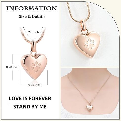 zeqingjw Pet Cremation Jewelry for Ashes Pendant Paw Print Pet Heart Urn Necklace Memorial Keepsake Jewelry for Pet/Dog's/Cat's Ashes in Kuwait