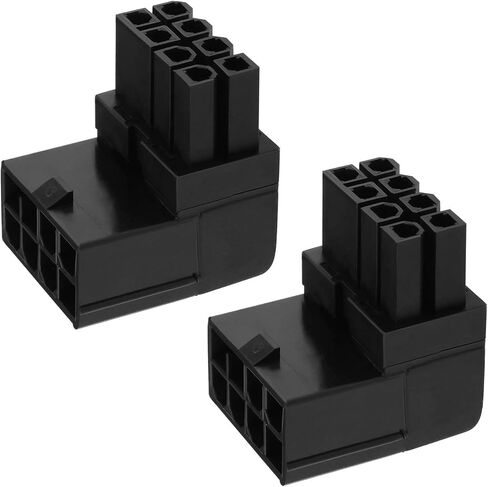eMagTech 2PCS 8PIN Power Adapter 90 Degree GPU VGA PCIe Connector for Desktop Computers Graphics Card Right Angle Elbow Adapter Black (Angled Upwards) in Kuwait
