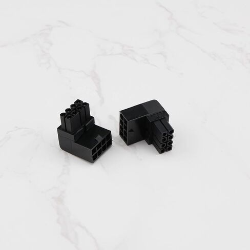 eMagTech 2PCS 8PIN Power Adapter 90 Degree GPU VGA PCIe Connector for Desktop Computers Graphics Card Right Angle Elbow Adapter Black (Angled Upwards) in Kuwait