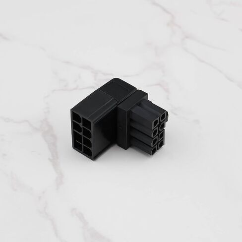 Emagtech 2pcs 8pin Power Adapter 90 درجة GPU VGA PCIE موصل لأجهزة الكمبيوتر المكتبية رسومات بطاقة الكوع الأيمن محول أسود (زاوية أعلى) in Kuwait