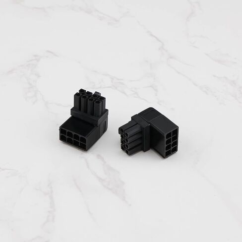 Emagtech 2pcs 8pin Power Adapter 90 درجة GPU VGA PCIE موصل لأجهزة الكمبيوتر المكتبية رسومات بطاقة الكوع الأيمن محول أسود (زاوية أعلى) in Kuwait
