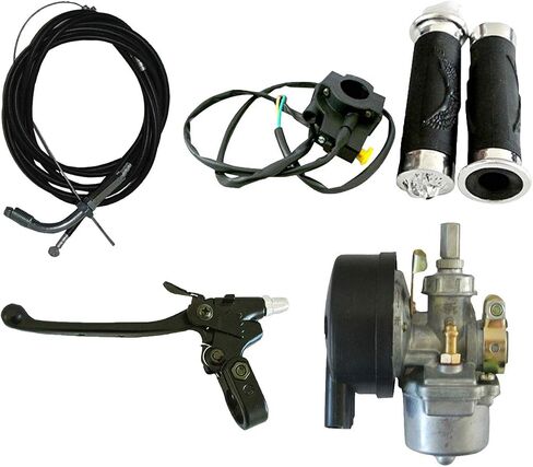 مكربن ​​محرك الدراجة لثنائي الأشواط 49cc 66cc 80cc مجموعة محرك الدراجة الآلية مع وحدة الملف وقابس الإشعال in Saudi Arabia