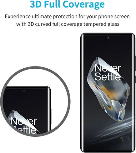 Screen Protector for Oneplus 12(Not for 12r,12 Pro), 3 Pack Tempered Glass Film with 2 Pack Lens Protector, 3D Curved Full Coverage,Scratch-Resistant, 9H Hardness in Saudi Arabia