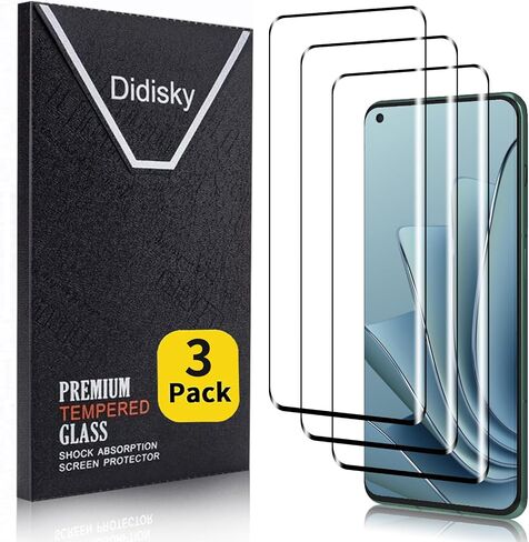 Screen Protector for Oneplus 12(Not for 12r,12 Pro), 3 Pack Tempered Glass Film with 2 Pack Lens Protector, 3D Curved Full Coverage,Scratch-Resistant, 9H Hardness in Saudi Arabia