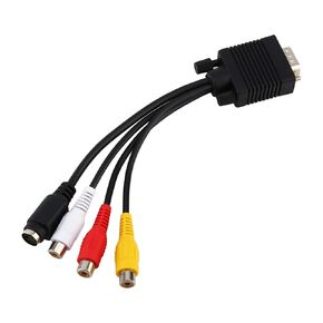 VGA SVGA to s video 3 AV TV Adapter Converter Cable لجهاز الكمبيوتر المحمول للكمبيوتر الشخصي