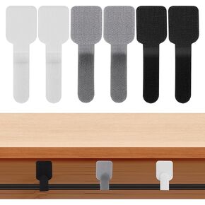 120pcs Hook and Loop Cable Ties, Self Adhesive Cable Management Under Desk Sticky-Back Cord Organizer Adjustable Reusable Wire Straps for Home Office Kitchen Essentials, 3 Colors