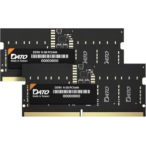 DATO DDR5 SODIMM 32GB Kit 16GBx2 Laptop RAM 5600MHz PC5-44800 CL46 1.1V 262-Pin Non-ECC unbuffered dimm, Notebook Memory Module