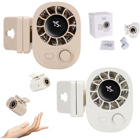 Joytutu Car Clip On Fan With Led Display - 360° Rotation, Joytutu Car Seat Fan Clip, Usb Rechargeable Personal Cooling Fans 1800mah Battery (white)