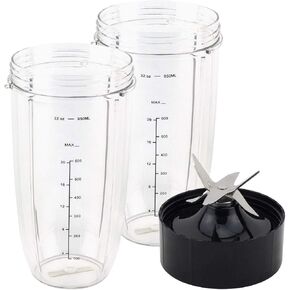 2 Pack 32 oz Colossal Cup + Extractor Blade compatible with NutriBullet Lean NB-203 1200W Blender