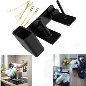 Accessories-for-Ninja-Slushie-Machine Kit, Includes 4PCS Sturdy Tapes for Cup-Holder-Organizer for Ninja-Slushie-Machine FS301 & FS300-3-in-1 Side-Mounted-Holder-for-Cups, Lids & Straws (Black)