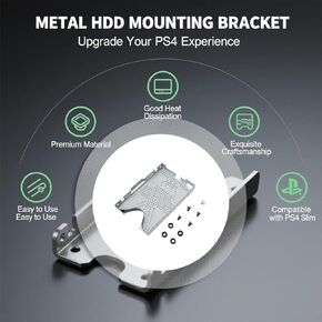 Vyroniapog High-Quality Metal Hard Drive Mounting Bracket - Durable HDD Holder for PS4 Slim with Excellent Heat Dissipation and Ultra-Thin Design