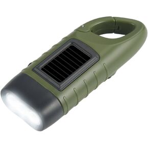 Hand Crank Solar Flashlight, Portable LED Survival Flashlight for Camping, Outdoor, Hiking - No Battery Required - Green in Kuwait