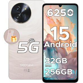 DOOGEE Note 59 Pro Unlocked Cell Phone 5G Android 15,32GB+256GB/TF 2TB Android Phone,6250mAh Battery,6.75"HD+120Hz Cellphone,16MP+8MP,5G Dual SIM Smartphone,Widevine L1/NFC/Face Unlock/Fingerprint/OTG