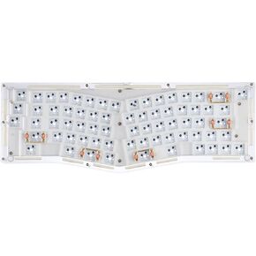 EPOMAKER Alice QMK/VIA Gasket-Mounted hot-swappable Acrylic Wired Mechanical Keyboard DIY kit with Amazing RGB Backlights,Compatible with Windows/Mac (Transparent)