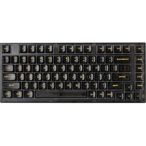 YUNZII X75 82 Key Hot Swappable Mechanical Keyboard with Transparent Keycaps, Gasket Mount 75 Keyboard, RGB Backlit Custom Gaming Keyboard for Windows/Mac (Kailh Jellyfish Switch, Wired-Black)