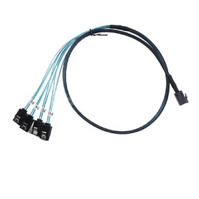 S-AS Cable S-AS SFF-8643 to 4 SATA Cable Connector S-AS SATA Reverse Cable 0.8M
