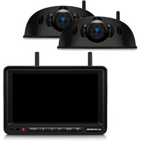 1080P 7" Wireless RV Backup Camera System, 2 Rear View Cameras, DVR Monitor & IR Night Vision, IP69K Waterproof, Compatible with Furrion Pre-Wired RV Truck Trailer