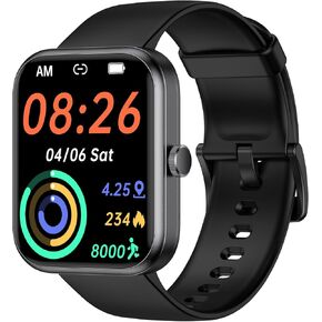EURANS Smart Watch 42mm Bluetooth Calling (Answer/Make Call) HD Touch Screen IP68 Waterproof Fitness Tracker for Android and iOS Phones, Blood Oxygen & Heart Rate Monitor, Sleep Tracking for Men Women