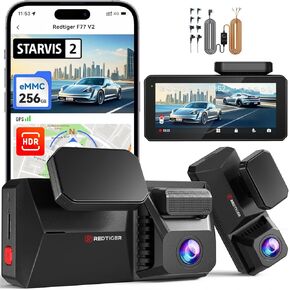 REDTIGER F77 Dual 4K Dash Cam with Acc Multi-Size Hardwire Kit