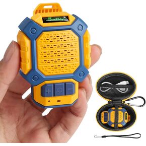waitley Mini Wearable Bluetooth Speaker - Magnetic Clip, Clip-On & Lanyard 3-in-1, IP56 Waterproof, 12H Playtime, Built-in Mic for Outdoor, Camping, Running, Cycling, Worksite, Jobsite