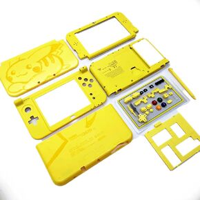 Limited New 3DSXL 3DSLL Complete Housing Case Shells PKQ Yellow Replacement, for New 3DS New3DS XL LL New3DSXL Consoles, Outer Enclosure Cover Plates, Buttons, Screws, Protector, Plugs Se
