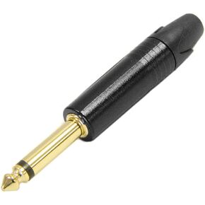Seismic Audio SAPT242 2-Pole 1/4-Inch Male TS Phone Plug Cable Connector - Black with Gold Contacts