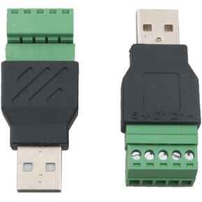 2PCS USB 2.0 Type A Male/Female 5 Pin Screw Terminal Connector Computer TV Mobile Phone Keyboard Mouse Wiring Header