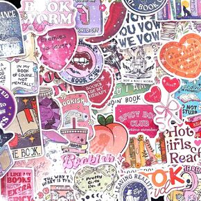 100 PCS Holographic Romance Book Stickers for Kindle, Adult Book Stickers Pack for Booktok Lovers Vinyl Decals Reading Gifts Laptop Ebook Readers IPAD Water Bottles Journal