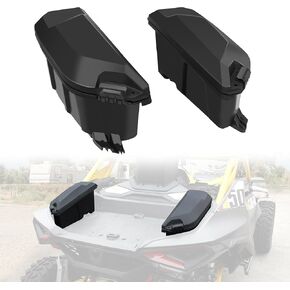 Rear Side Cargo Storage Boxes for Maverick R, 13.5L Waterproof Bed Tool Side Cargo Storage Boxes Compatible with Can Am Maverick R 2024+ Accessories Replace #715007372 (2PCS)