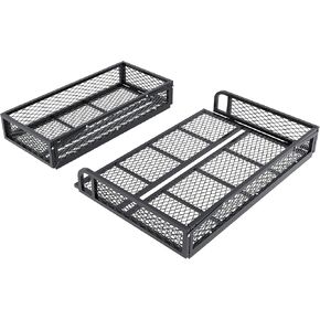 HECASA Universal Front Rear Cargo Basket Compatible with ATV Drop Storage Rack Cargo Carrier Steel