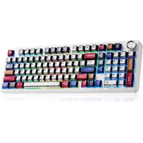 Aula F99 Pro Mechanical Keyboard, Wireless Gaming Keyboard Bluetooth Hot Swappable Custom Creamy Computer Keyboards