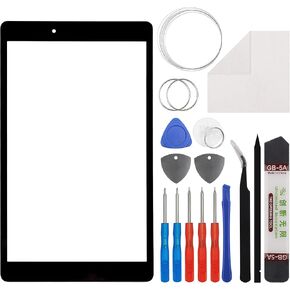 استبدال الشاشة الزجاجية الأمامية Duotipa متوافق مع Samsung Galaxy Tab A 8.0 (2019) ， شاشة زجاجية خارجية الأمامية لـ SM-T290 ، SM-T295 8.0 "مع شاشة LCD-شاشة LCD واللمس.