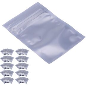 100Pcs 6x9cm Antistatic Hard Antistatic Storage Bag, Antistatic Bag Drive Accessories Hard Drive Bags Cases Storage Bag Silver Gray Flat Translucent Pouch for Electronic