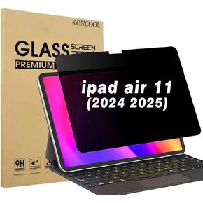 1Pack Privacy Screen Protector for iPad Air 11 inch (M3 M2) 2024-2025 ، Glass Hedged Happed ، 9H صلابة ، مضاد للزجاج الوهج