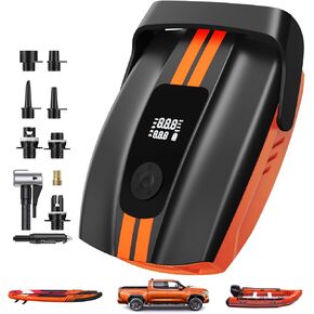 50PSI Paddle Board Pump, Electric High Pressure SUP Pump, Dual Stage Inflation & Deflation, Auto-Off, Portable Sup Air Pump, 12V DC Car Connector for Stand Up Boards, Pickup, Kayaks Boats