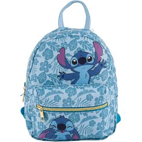 Fast Forward Disney Stitch 10" PU Small Backpack – Cute Mini Daypack with Front Pocket