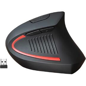 Vertical Ergonomic Optical 2.4G Wireless Mouse, 800/1200 /1600 DPI, 5 Buttons for Laptop, Desktop, PC, MacBook - Black