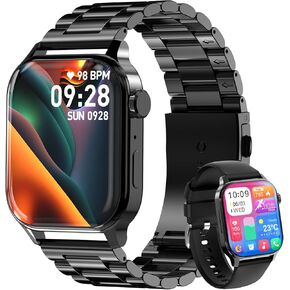 Smart Watch for Men with Answer/Make Calls, 1.85" HD Display Fitness Tracker Watch with Waterproof 100+Sports Modes Health Monitor Sleep Monitor for iOS Android ﻿