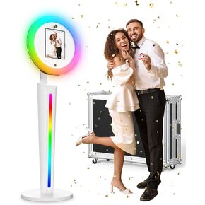 Photo Booth,Digital Selfie Photobooth for 10.2in, 10.9and, 12.9in I Pad APP & Remote Control Portable Photo Booth w/Ring Light Perfect for Parties, Weddings, Corporate Events