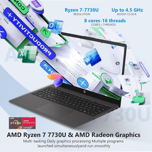 HP 15.6 "255 G10 FHD Business Laptop 2025 تم تحديثه ، AMD RYZEN 7 7730U (64 جيجابايت من ذاكرة الوصول العشوائي in Kuwait