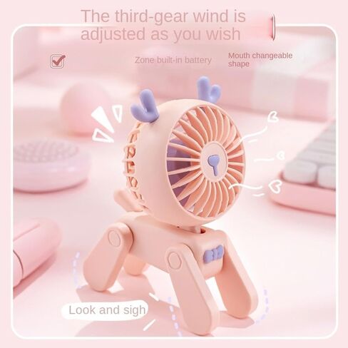 MBETA 2023 New Creative Puppy Usb Rechargeable Small Fan Girl Ins Mini Desktop Dormitory Decoration Activity Gift in Saudi Arabia