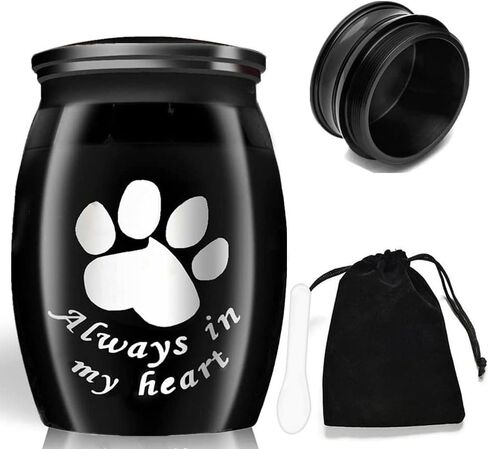 Paw Mini Urn for Pet Ashes,Paw Print Small Keepsake Urn for Ashes Stainless Steel Pet Cremation Urns 1.58" *1.2" Small Ash Urn for Dog and Cat Ashes in Kuwait