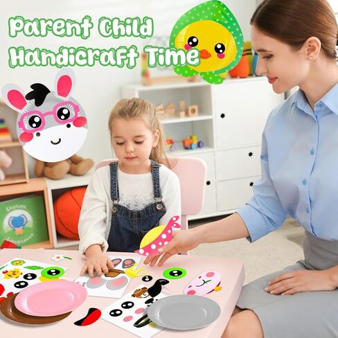 16 Pack Arts and Crafts for Kids, Toddler Crafts Animal Paper Plate Art Kit Gift for 3 4 5 6 Year Old Boys Girls DIY Kids Crafts for Birthday Party Favor Preschool Classroom Christmas Party Games in Kuwait