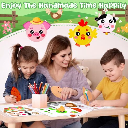 16 Pack Arts and Crafts for Kids, Toddler Crafts Animal Paper Plate Art Kit Gift for 3 4 5 6 Year Old Boys Girls DIY Kids Crafts for Birthday Party Favor Preschool Classroom Christmas Party Games in Kuwait