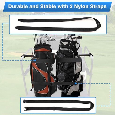 ملحق حامل حقيبة عربة الجولف لمعظم 2+2 المقعد الخلفي لعربة الجولف مع أنبوب مربع 1 بوصة، ملحق حقيبة عربة الجولف بدون حفر قابل للتعديل لعربات الجولف EZGO Club Car Yamaha، معدنية/مستقرة in Kuwait